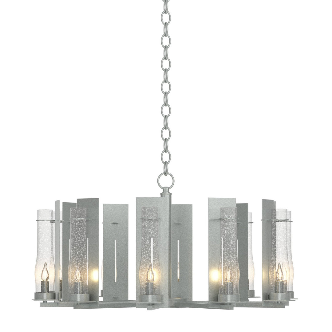 New Town Ten Light Chandelier in Vintage Platinum - available from The Lighting Shoppe, trusted by Canadian homeowners