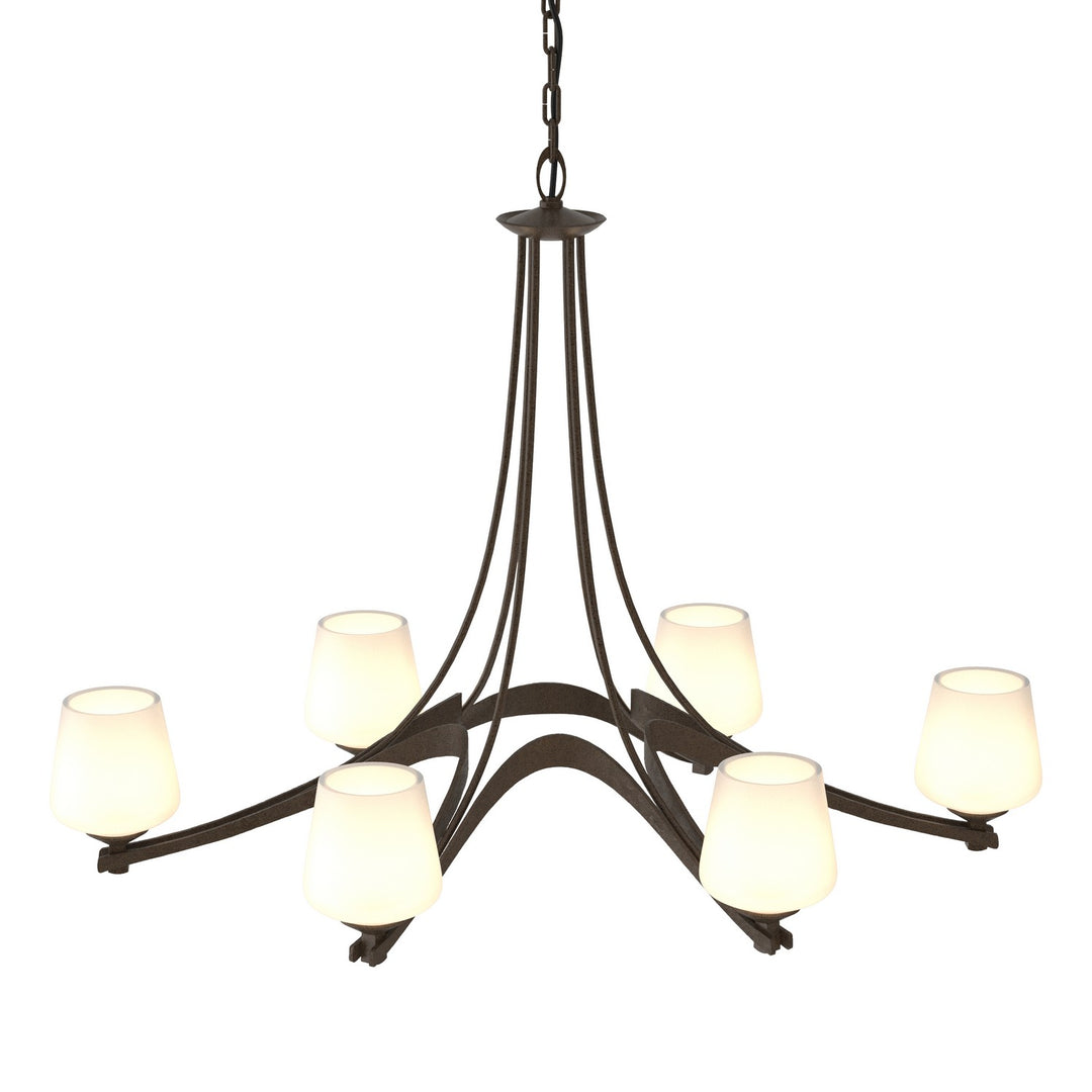 Ribbon Six Light Chandelier in Bronze - available from The Lighting Shoppe, trusted by Canadian homeowners