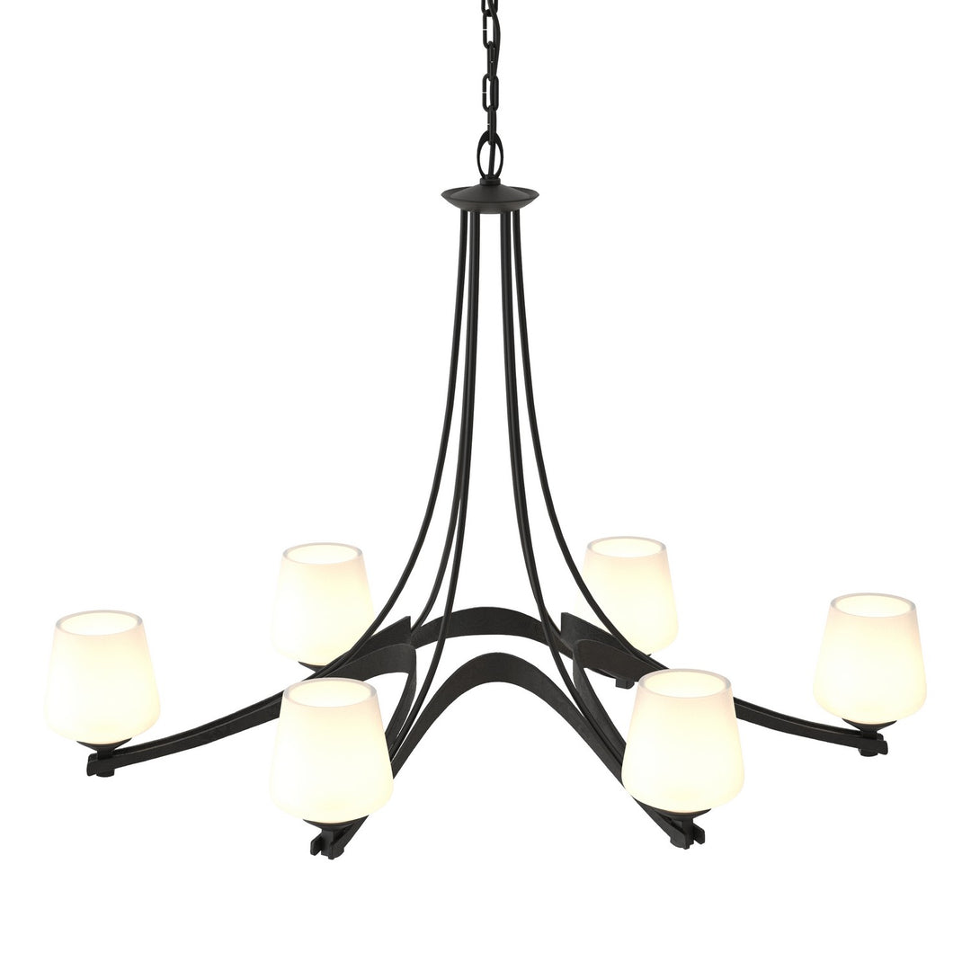 Hubbardton Forge Canada - 104106-SKT-10-GG0236 - Six Light Chandelier - Ribbon - Black