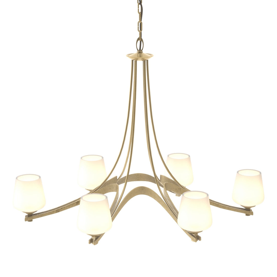 Hubbardton Forge Canada - 104106-SKT-86-GG0236 - Six Light Chandelier - Ribbon - Modern Brass