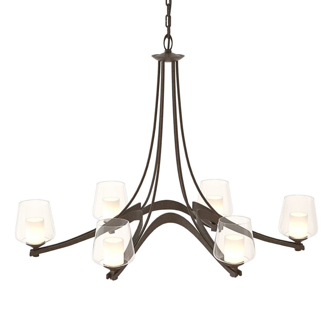 Ribbon Six Light Chandelier in Bronze - available from The Lighting Shoppe, trusted by Canadian homeowners