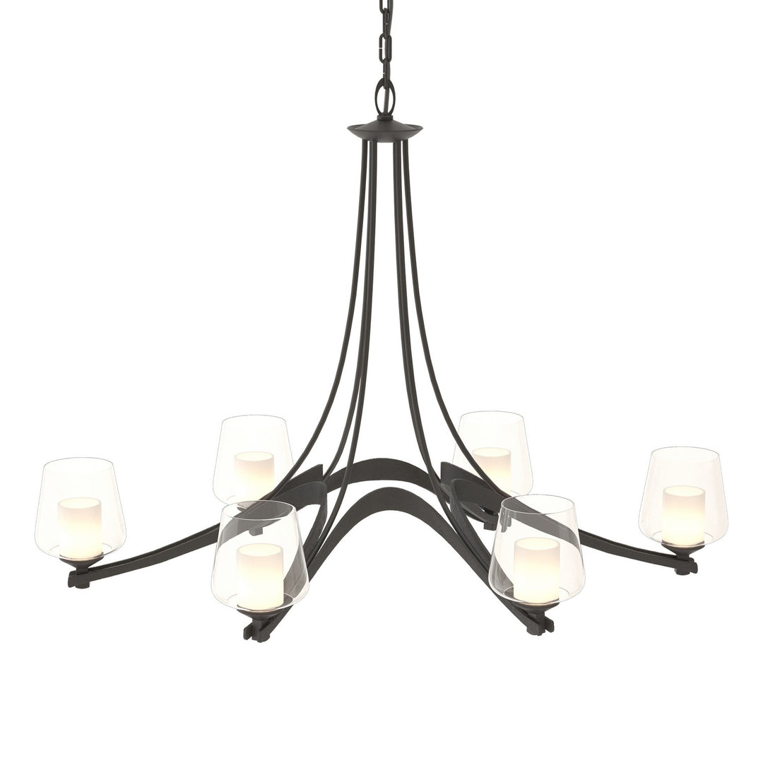 Hubbardton Forge Canada - 104116-SKT-10-ZU0291 - Six Light Chandelier - Ribbon - Black