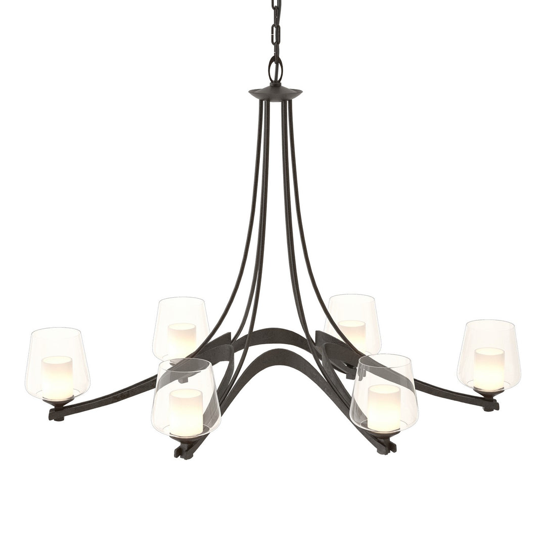 Hubbardton Forge Canada - 104116-SKT-14-ZU0291 - Six Light Chandelier - Ribbon - Oil Rubbed Bronze