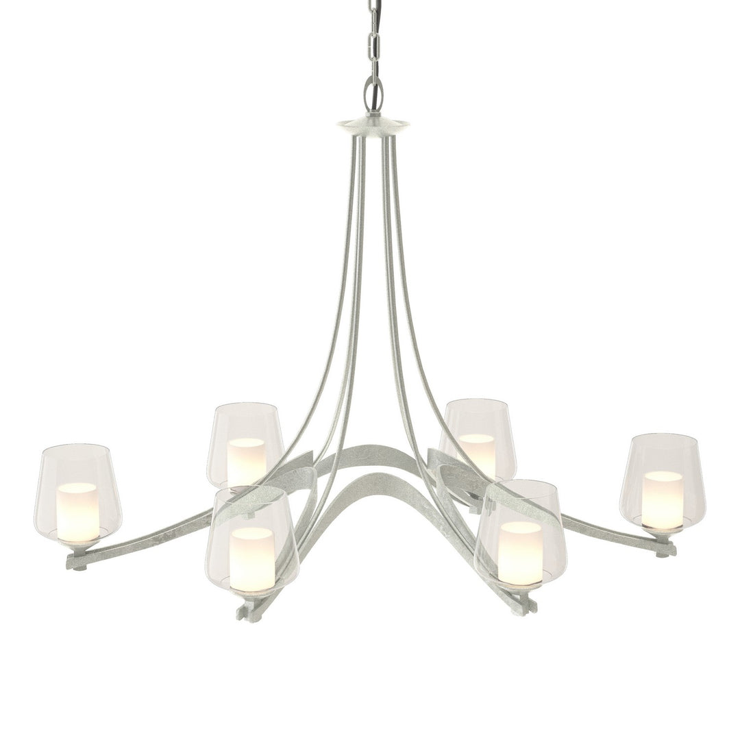 Hubbardton Forge Canada - 104116-SKT-82-ZU0291 - Six Light Chandelier - Ribbon - Vintage Platinum