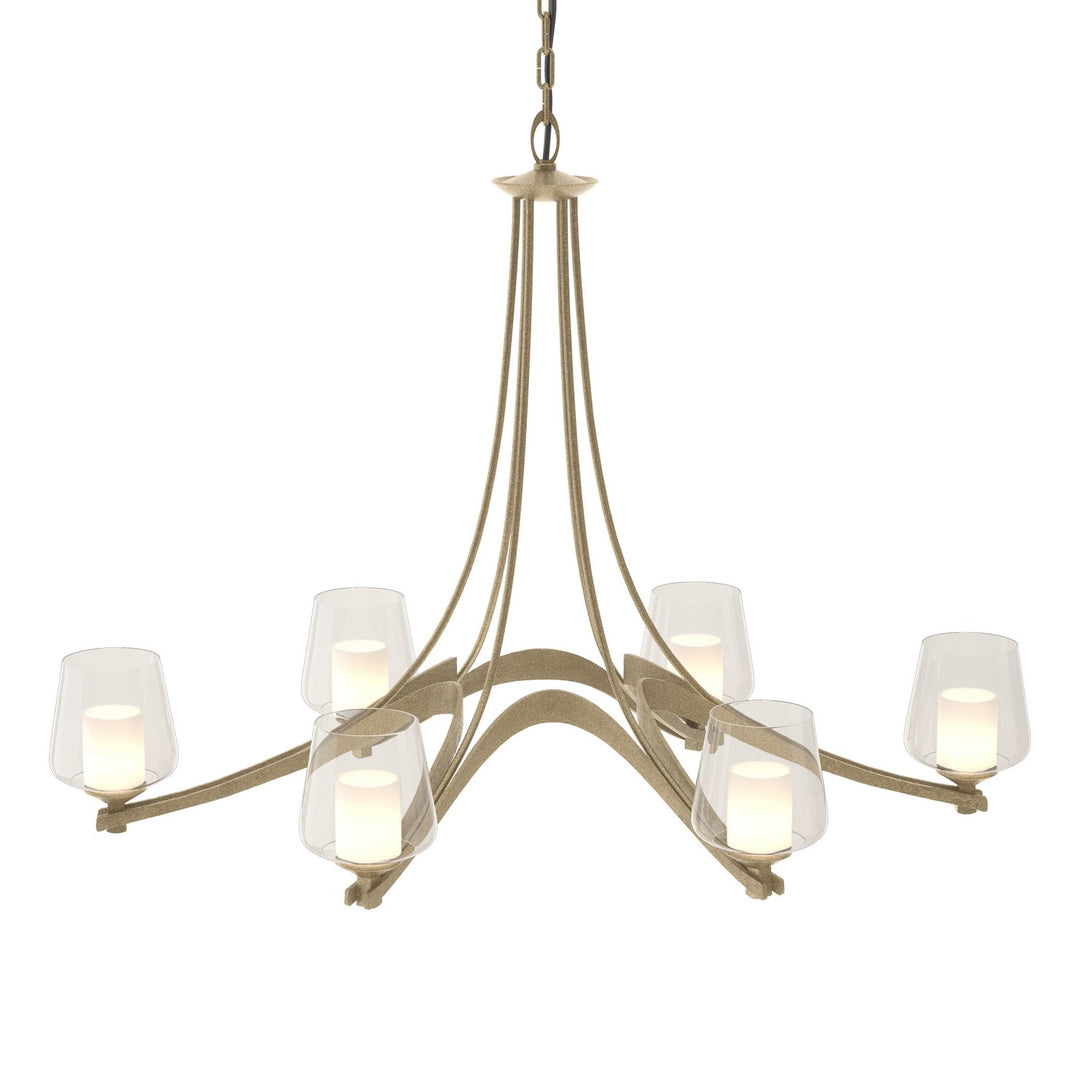 Hubbardton Forge Canada - 104116-SKT-84-ZU0291 - Six Light Chandelier - Ribbon - Soft Gold