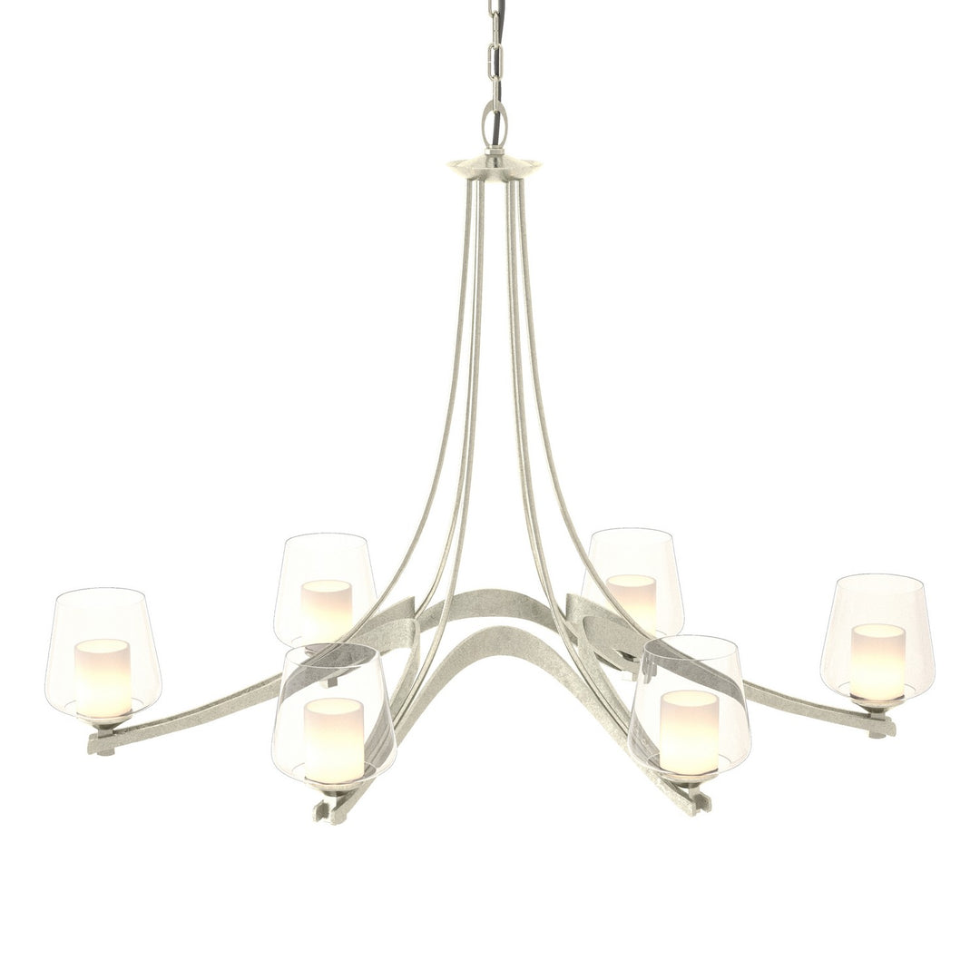 Hubbardton Forge Canada - 104116-SKT-85-ZU0291 - Six Light Chandelier - Ribbon - Sterling