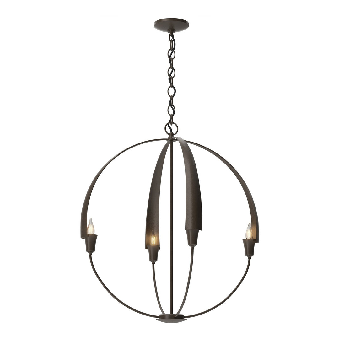 Hubbardton Forge Canada - 104203-SKT-05 - Four Light Chandelier - Cirque - Bronze
