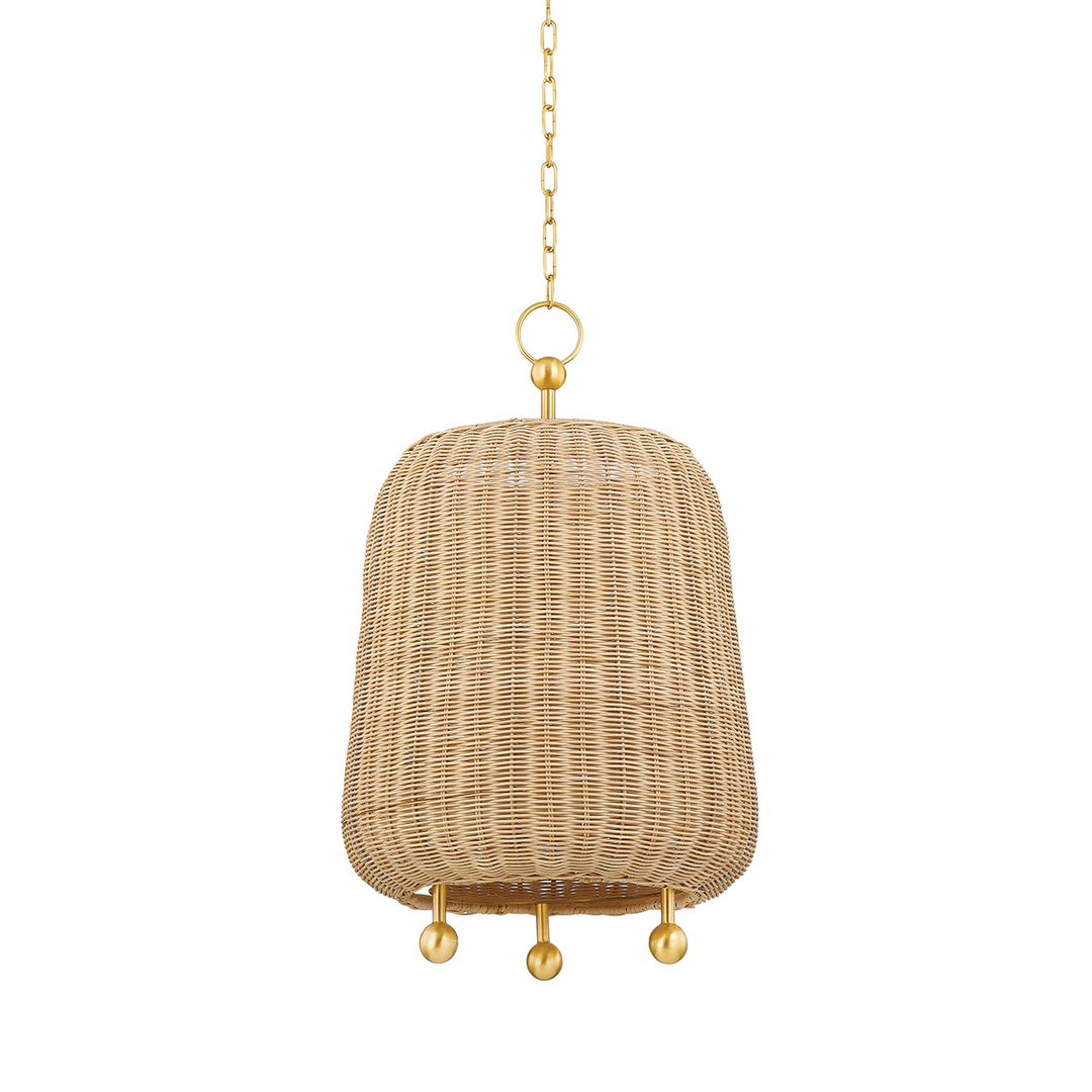 Elena One Light Pendant in Aged Brass - available from The Lighting Shoppe, trusted by Canadian homeowners