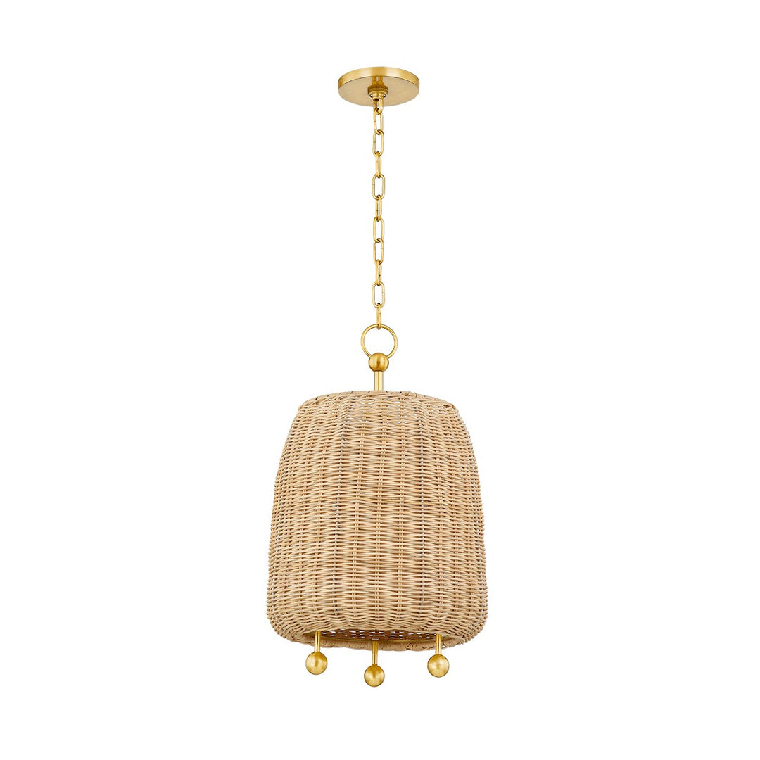 Elena One Light Pendant in Aged Brass - available from The Lighting Shoppe, trusted by Canadian homeowners