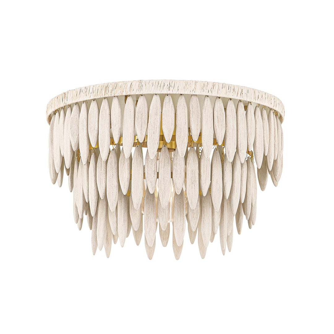 Tiffany One Light Semi Flush Mount in Aged Brass/Textured Cream - available from The Lighting Shoppe, trusted by Canadian homeowners