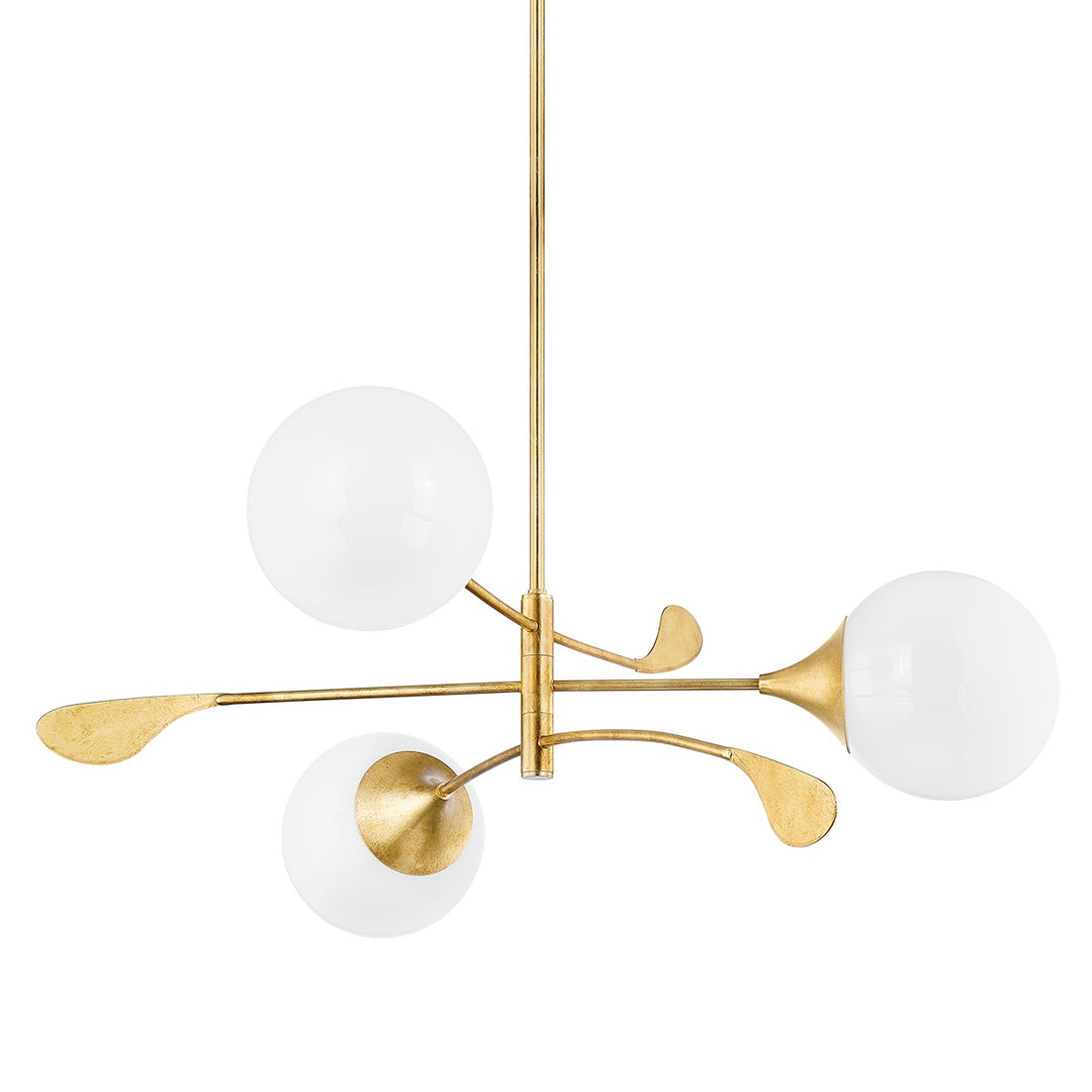 Victoria Three Light Chandelier in Vintage Gold Leaf - available from The Lighting Shoppe, trusted by Canadian homeowners