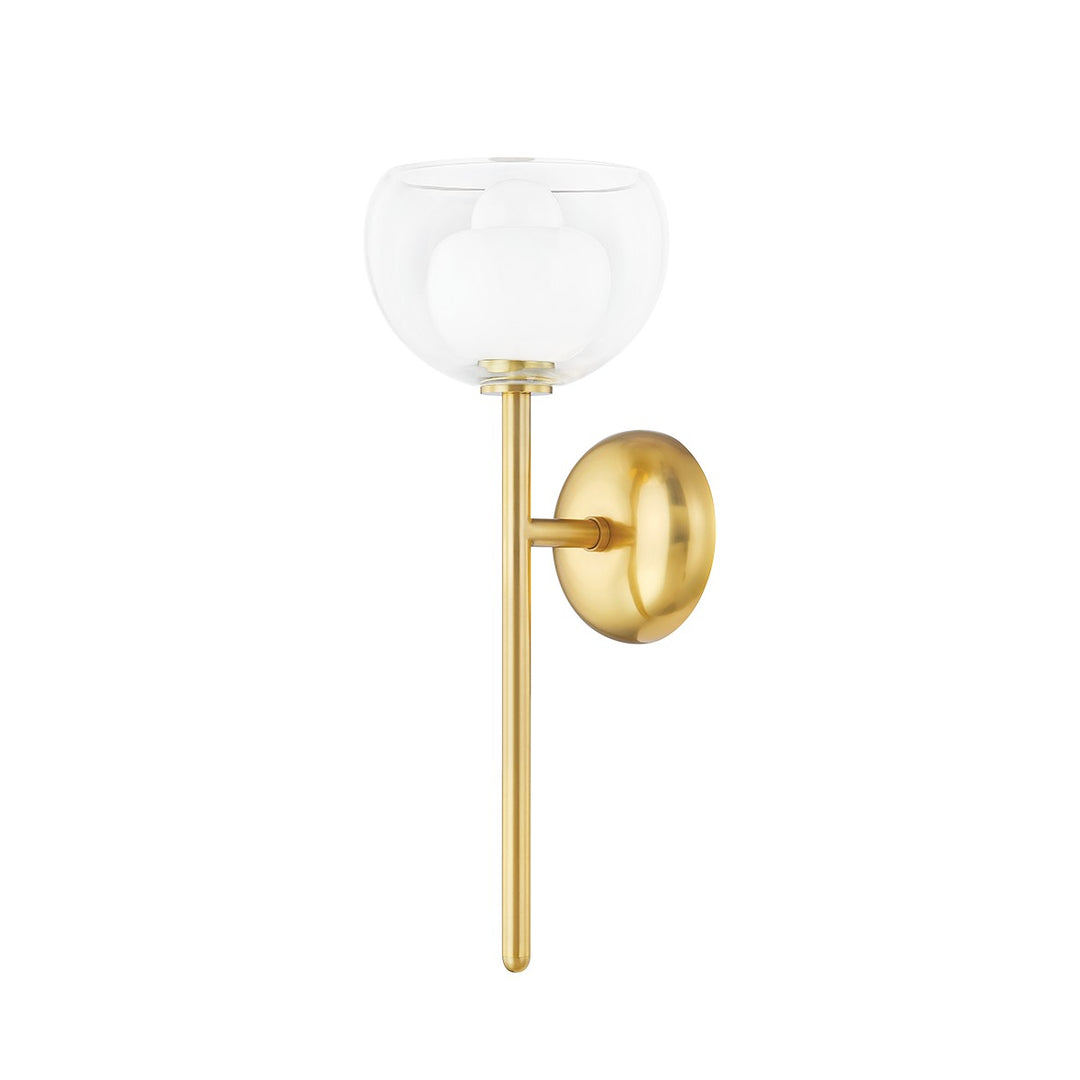 Cortney One Light Wall Sconce in Aged Brass - available from The Lighting Shoppe, trusted by Canadian homeowners