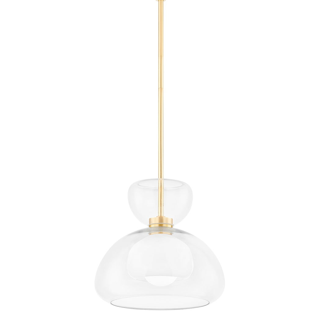 Cortney One Light Pendant in Aged Brass - available from The Lighting Shoppe, trusted by Canadian homeowners