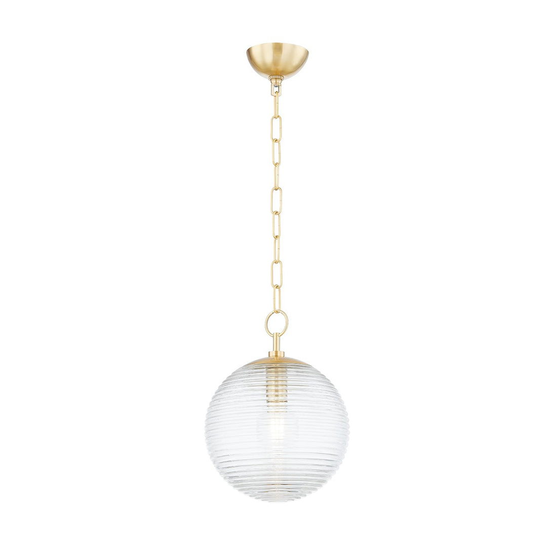 Sara One Light Pendant in Aged Brass - available from The Lighting Shoppe, trusted by Canadian homeowners