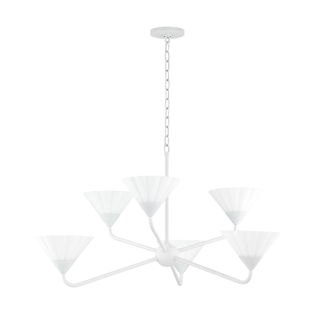 Kelsey Six Light Chandelier in Textured White - available from The Lighting Shoppe, trusted by Canadian homeowners