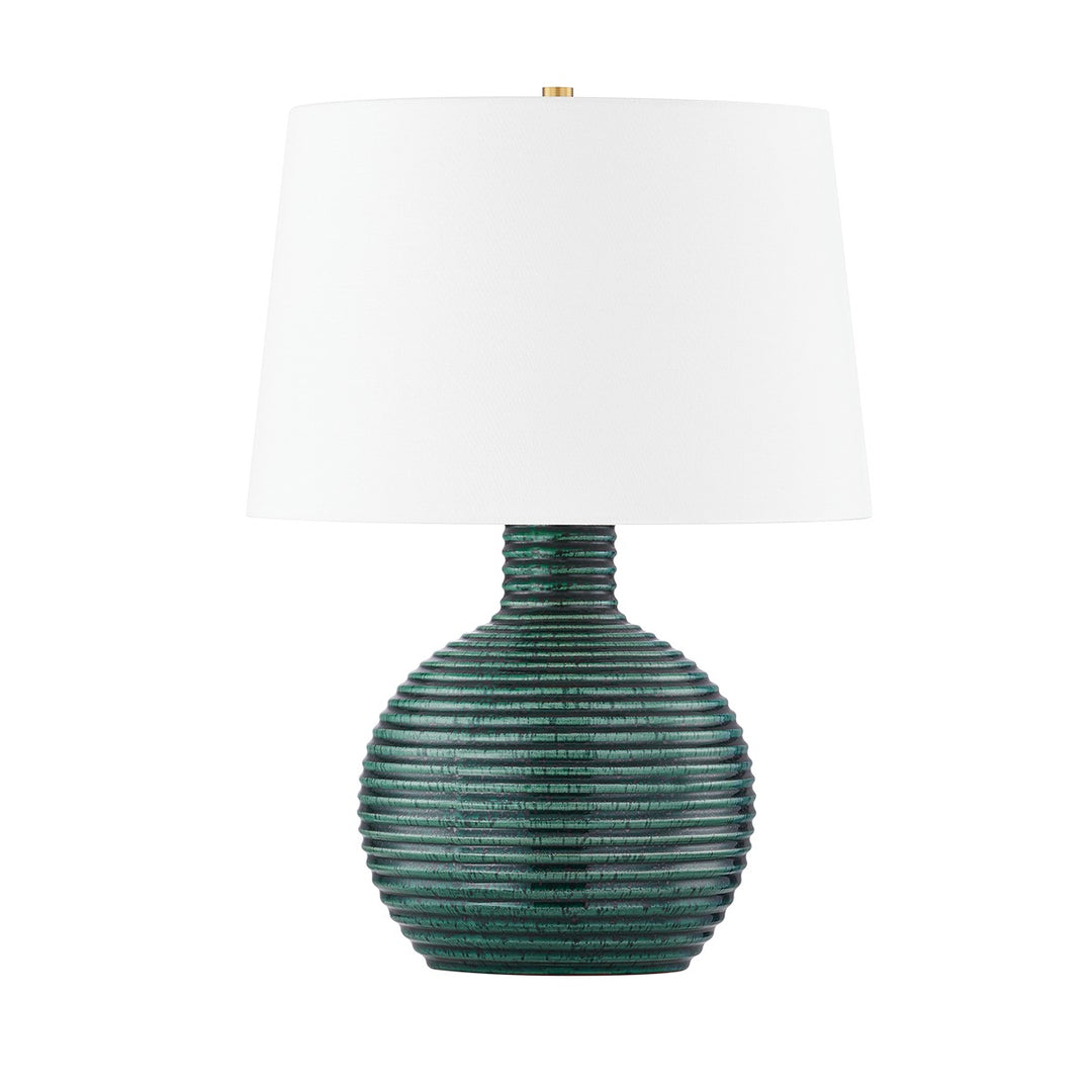 Sara One Light Table Lamp in Aged Brass - available from The Lighting Shoppe, trusted by Canadian homeowners
