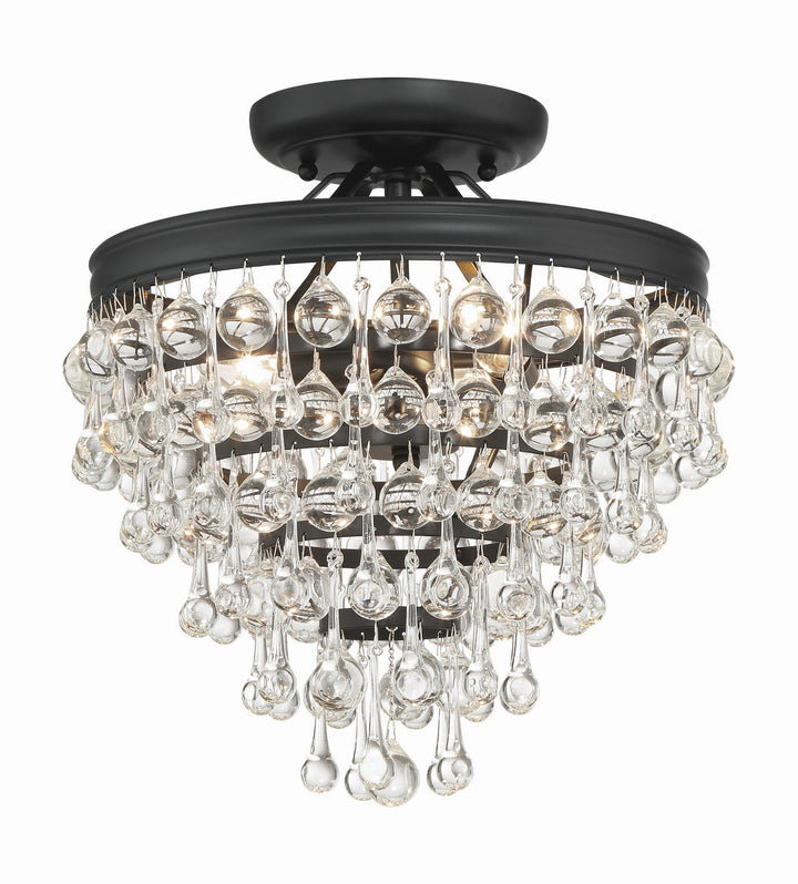 Calypso Three Light Semi Flush Mount in Matte Black - available from The Lighting Shoppe, trusted by Canadian homeowners