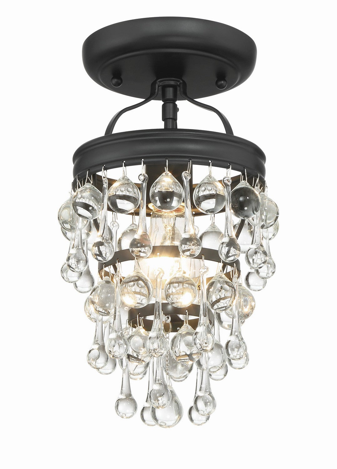 Calypso One Light Semi Flush Mount in Matte Black - available from The Lighting Shoppe, trusted by Canadian homeowners