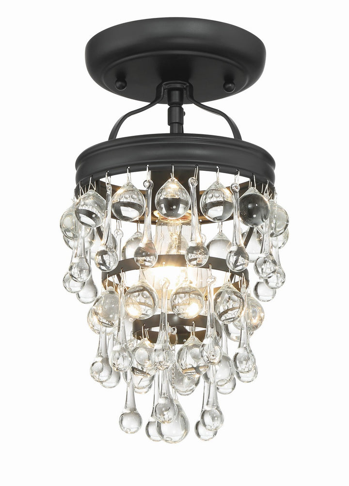 Calypso One Light Semi Flush Mount in Matte Black - available from The Lighting Shoppe, trusted by Canadian homeowners
