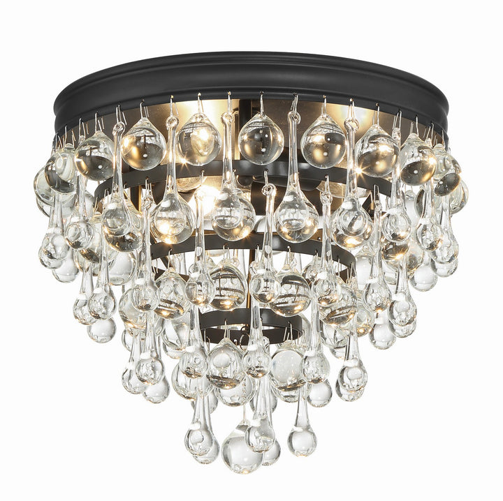 Calypso Three Light Flush Mount in Matte Black - available from The Lighting Shoppe, trusted by Canadian homeowners