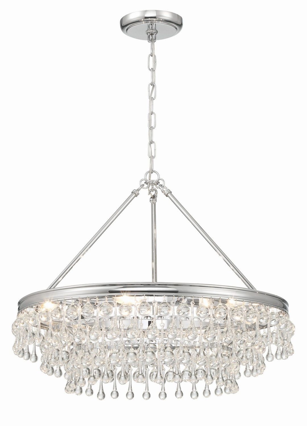 Calypso Six Light Chandelier in Polished Chrome - available from The Lighting Shoppe, trusted by Canadian homeowners