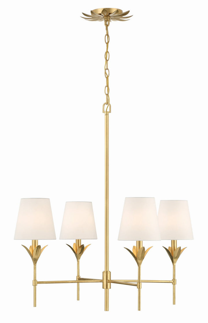 Broche Four Light Chandelier in Antique Gold - available from The Lighting Shoppe, trusted by Canadian homeowners