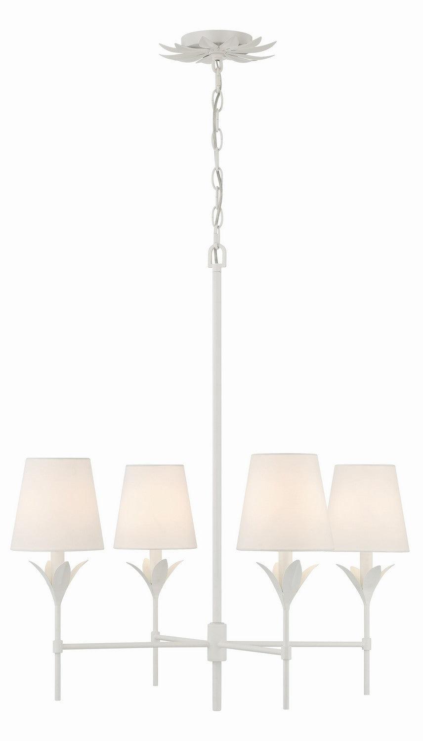 Broche Four Light Chandelier in Matte White - available from The Lighting Shoppe, trusted by Canadian homeowners