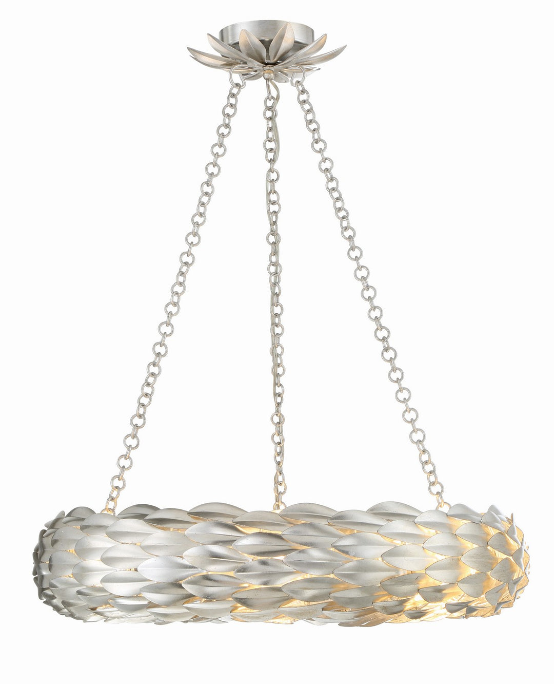 Broche Six Light Pendant in Antique Silver - available from The Lighting Shoppe, trusted by Canadian homeowners