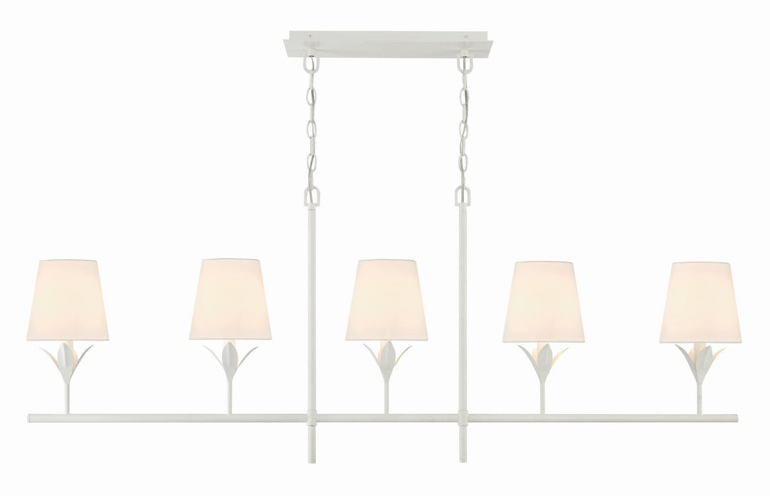 Broche Five Light Chandelier in Matte White - available from The Lighting Shoppe, trusted by Canadian homeowners
