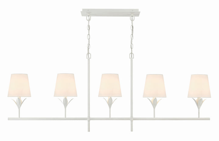 Broche Five Light Chandelier in Matte White - available from The Lighting Shoppe, trusted by Canadian homeowners