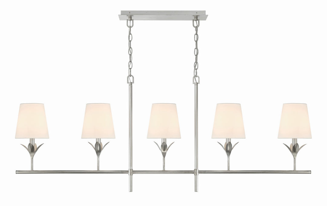 Crystorama - 537-SA - Five Light Chandelier - Broche - Antique Silver