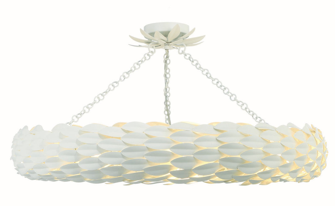 Broche Eight Light Semi Flush Mount in Matte White - available from The Lighting Shoppe, trusted by Canadian homeowners