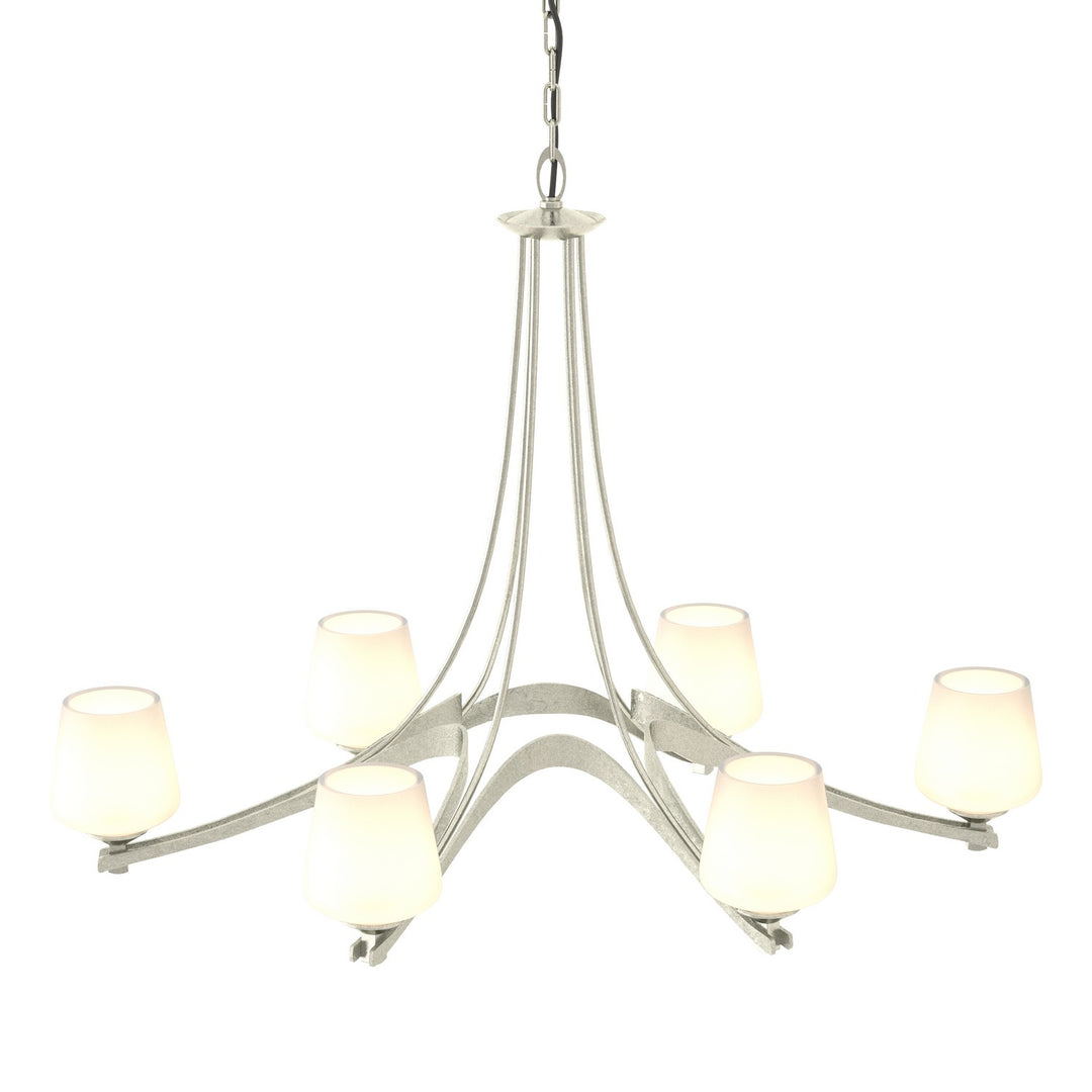 Hubbardton Forge Canada - 104106-SKT-85-GG0236 - Six Light Chandelier - Ribbon - Sterling