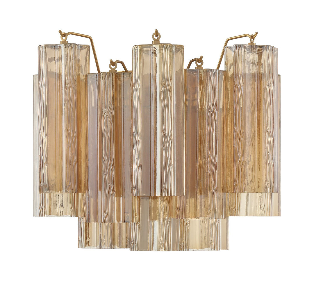 Addis Two Light Wall Sconce in Aged Brass - available from The Lighting Shoppe, trusted by Canadian homeowners