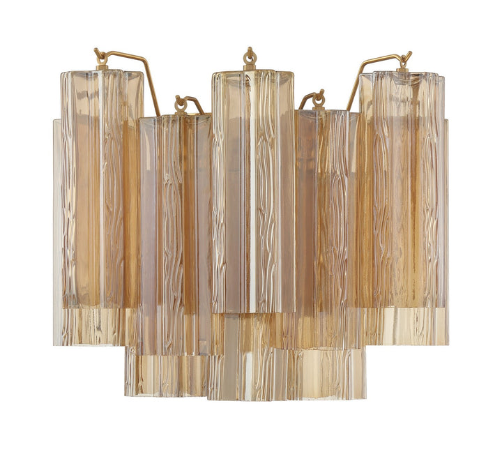 Addis Two Light Wall Sconce in Aged Brass - available from The Lighting Shoppe, trusted by Canadian homeowners