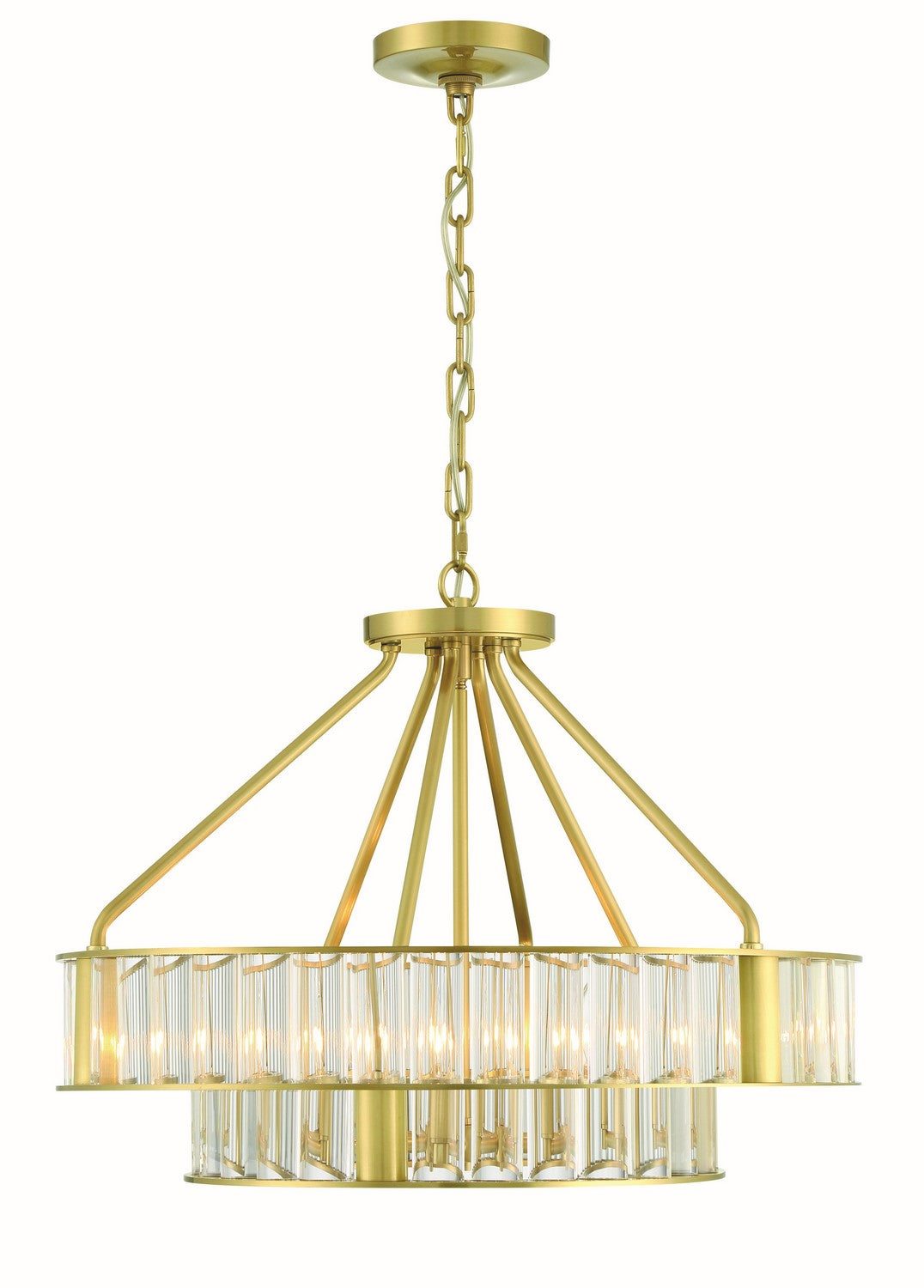Farris Six Light Chandelier in Aged Brass - available from The Lighting Shoppe, trusted by Canadian homeowners