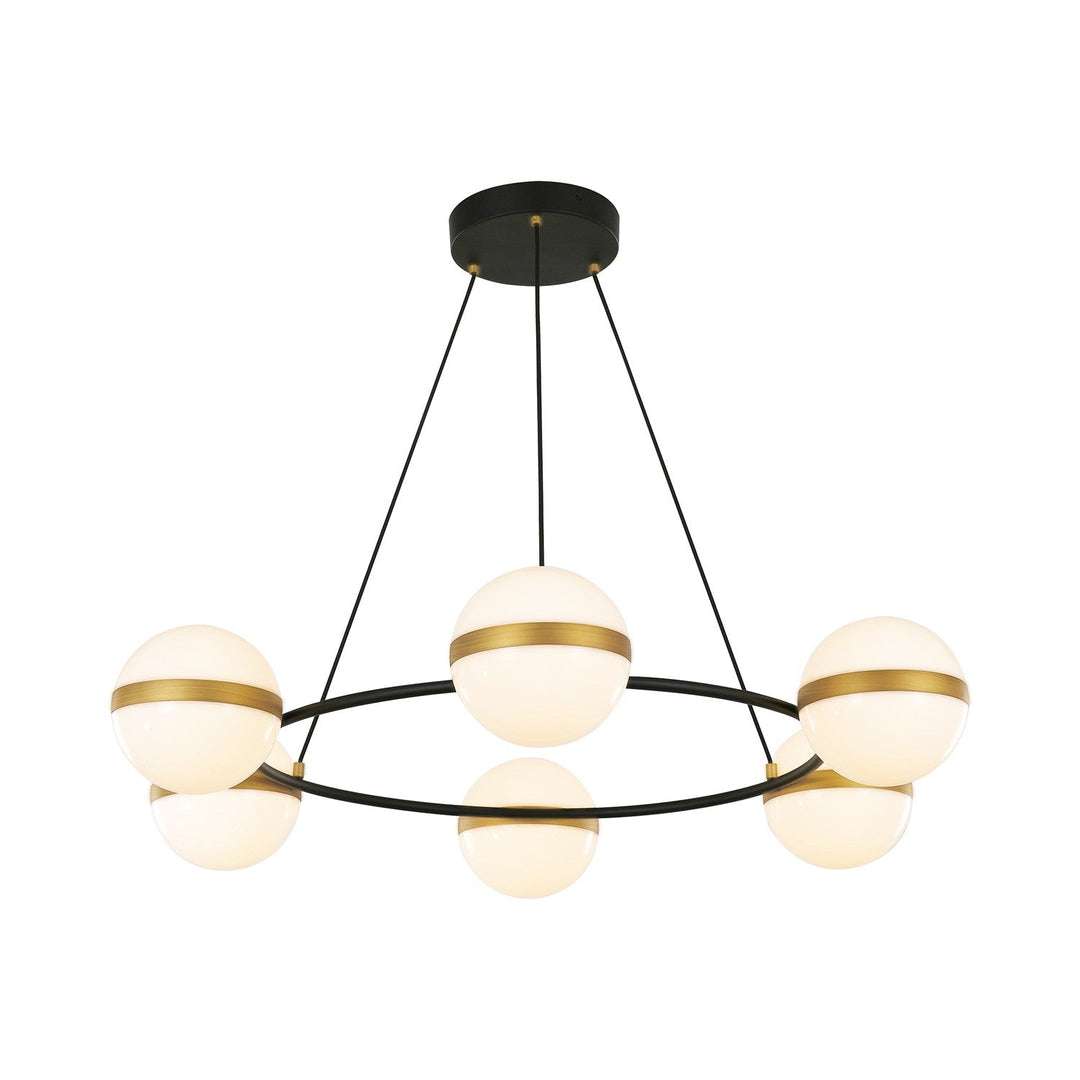 Alora Canada - CH302006MBBG - LED Chandelier - Tagliato - Matte Black/Brushed Gold