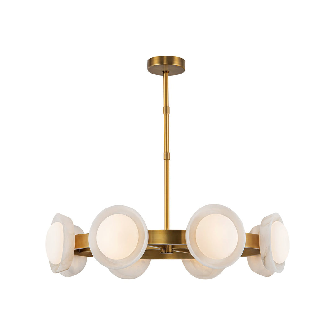 Alora Canada - CH320837VBAR - LED Chandelier - Alonso - Vintage Brass/Alabaster