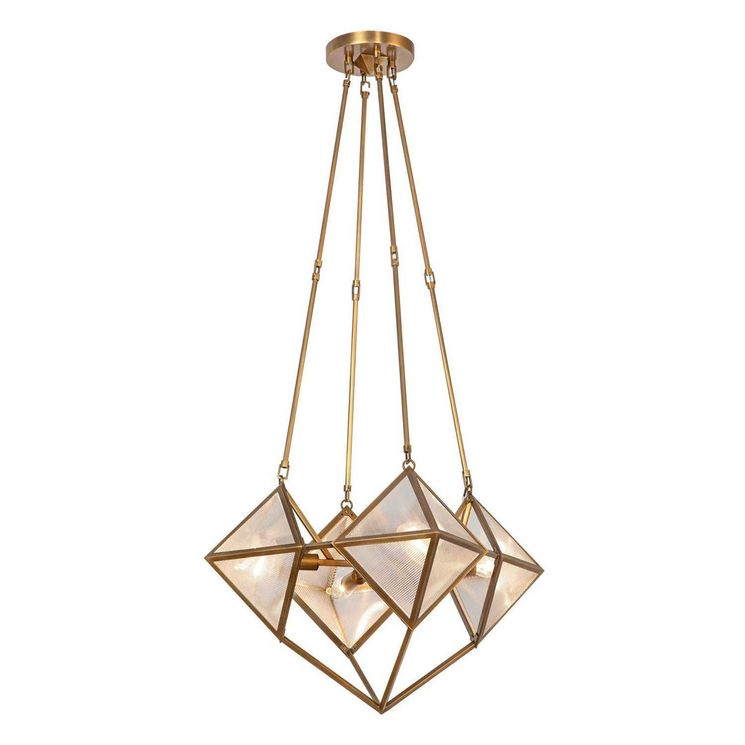 Alora Canada - CH332421VBCR - Four Light Chandelier - Cairo - Ribbed Glass/Vintage Brass