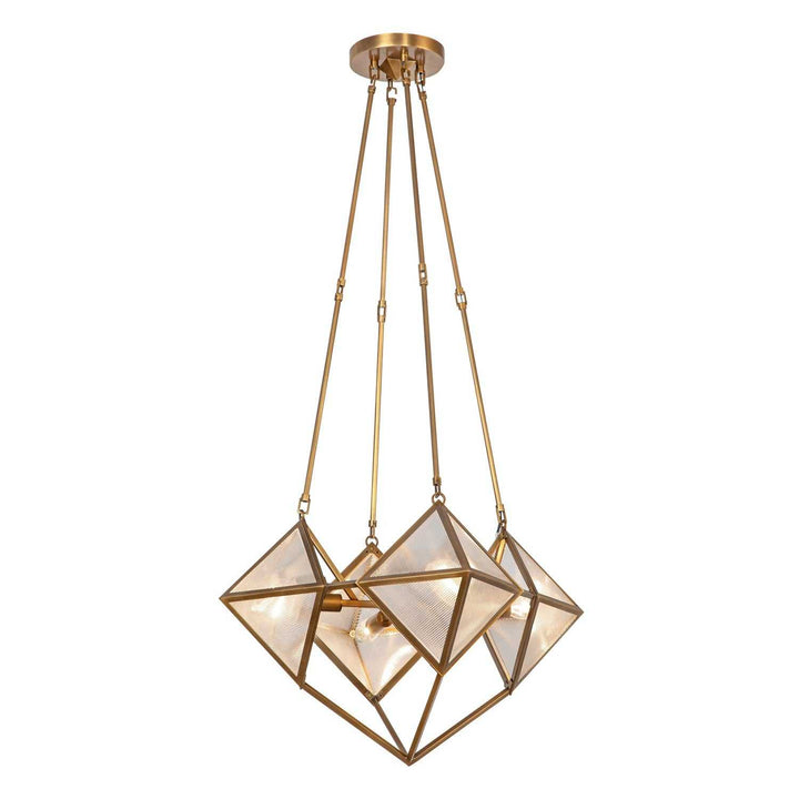Alora Canada - CH332421VBCR - Four Light Chandelier - Cairo - Ribbed Glass/Vintage Brass