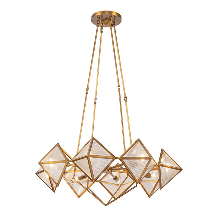 Alora Canada - CH332830VBCR - Eight Light Chandelier - Cairo - Ribbed Glass/Vintage Brass