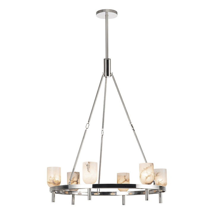 Alora Canada - CH338632PNAR - Six Light Chandelier - Lucian - Polished Nickel/Alabaster
