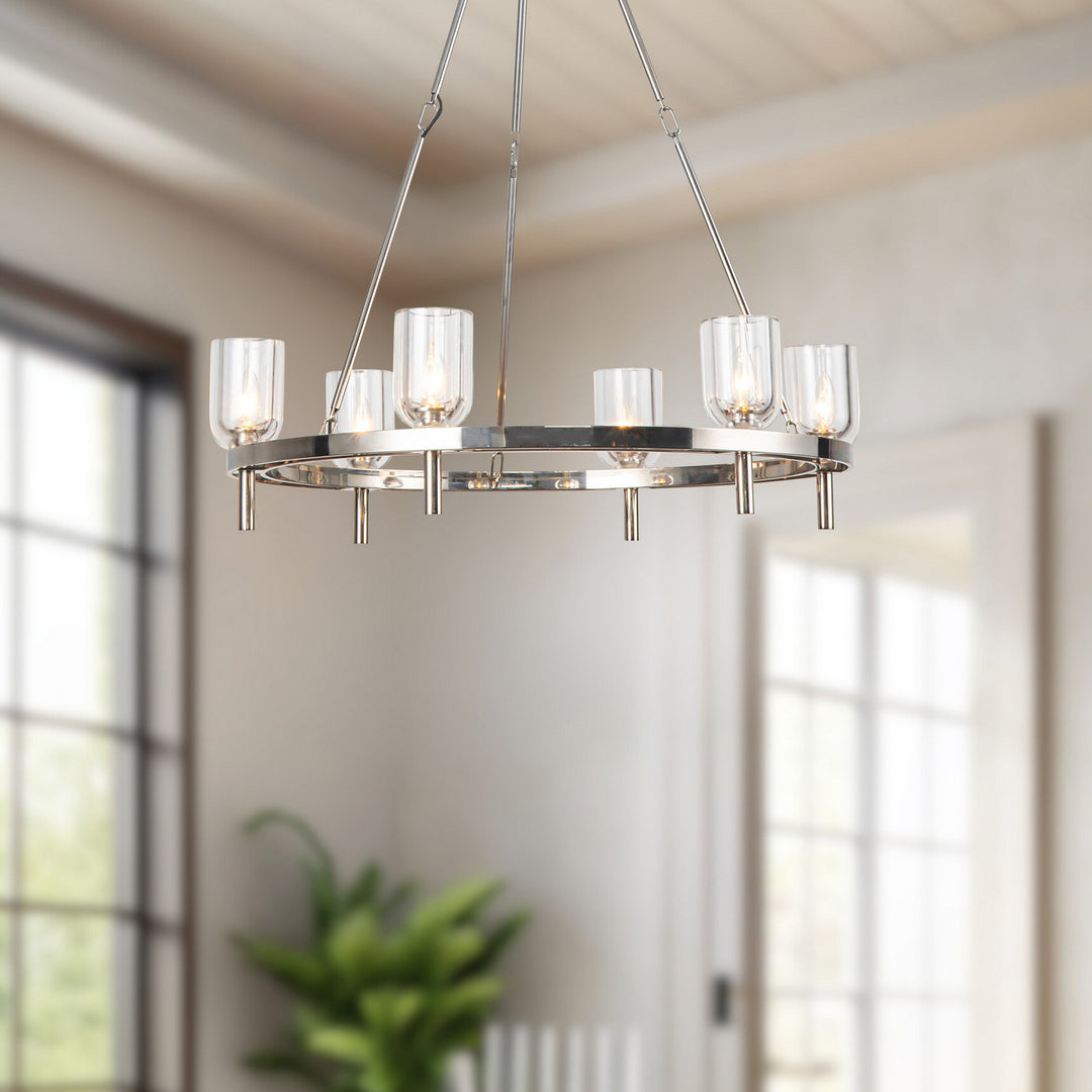 Alora Canada - CH338632PNCC - Six Light Chandelier - Lucian - Polished Nickel/Clear Crystal