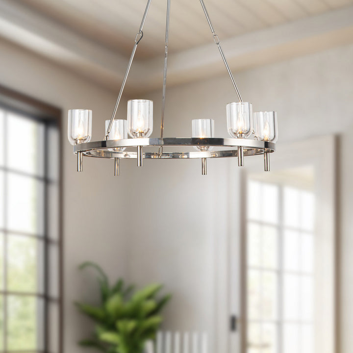 Alora Canada - CH338632PNCC - Six Light Chandelier - Lucian - Polished Nickel/Clear Crystal