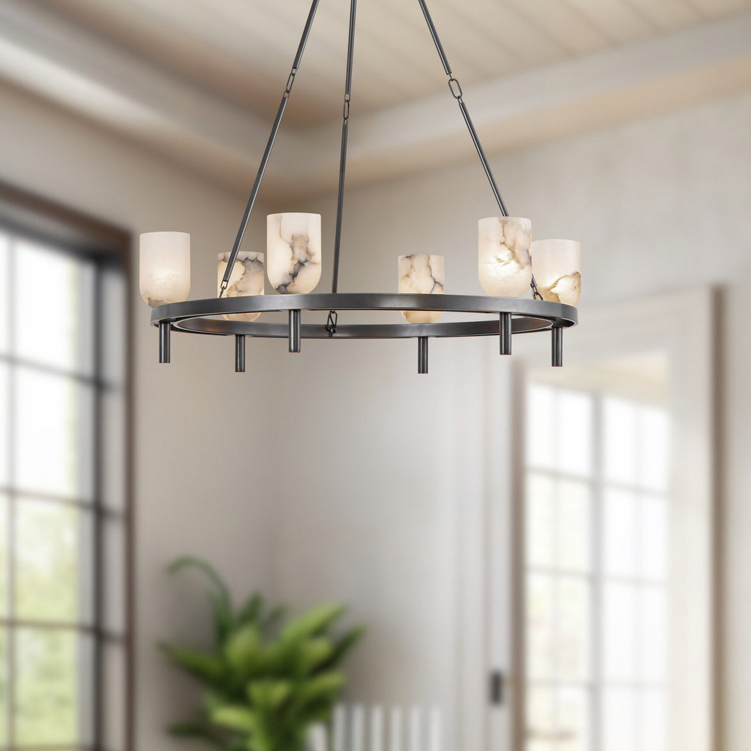 Alora Canada - CH338632UBAR - Six Light Chandelier - Lucian - Urban Bronze/Alabaster