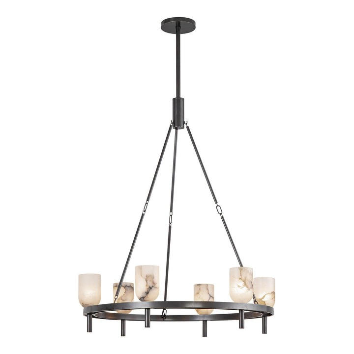 Alora Canada - CH338632UBAR - Six Light Chandelier - Lucian - Urban Bronze/Alabaster