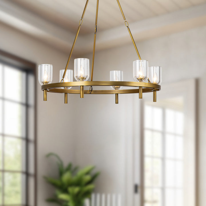 Alora Canada - CH338632VBCC - Six Light Chandelier - Lucian - Vintage Brass/Clear Crystal