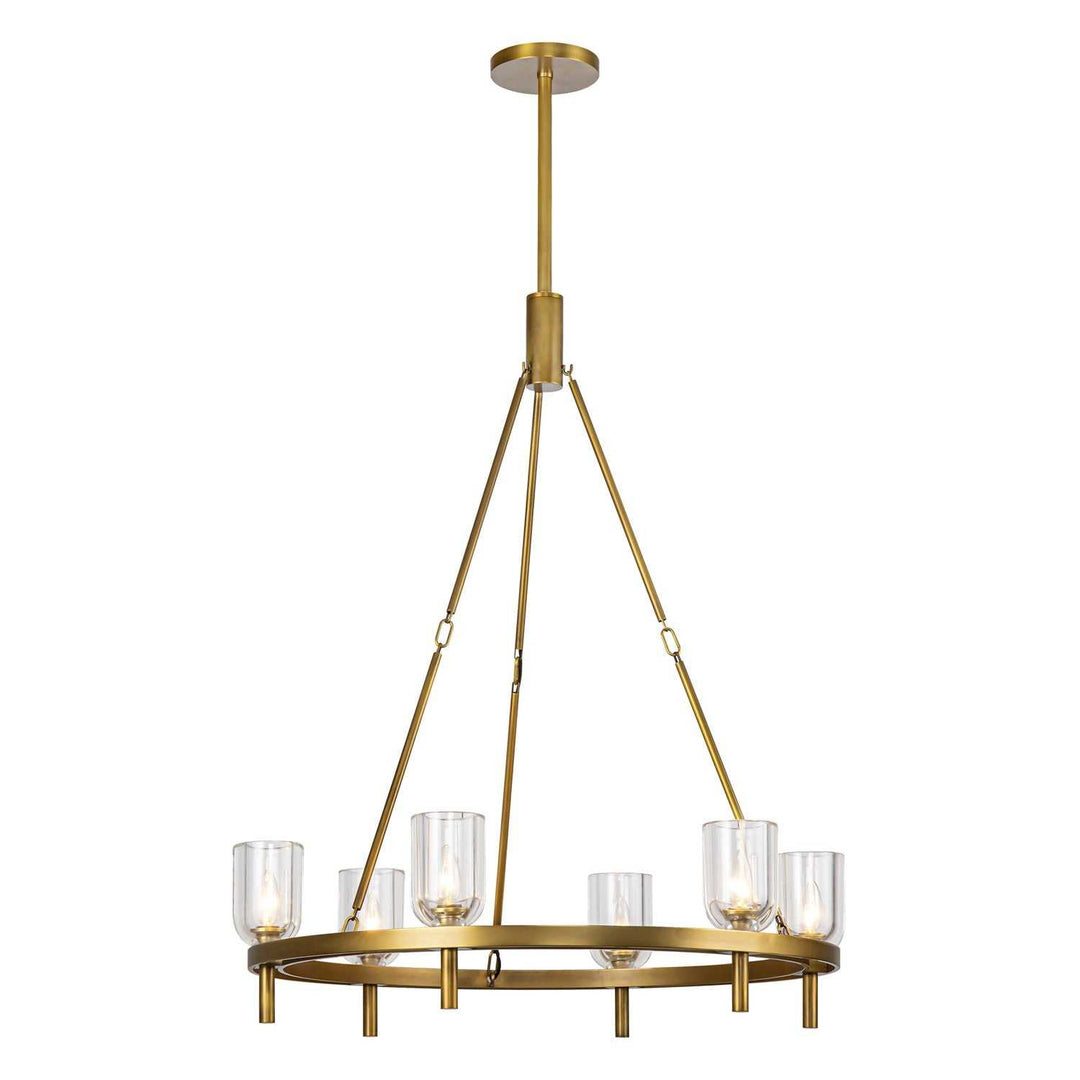 Alora Canada - CH338632VBCC - Six Light Chandelier - Lucian - Vintage Brass/Clear Crystal