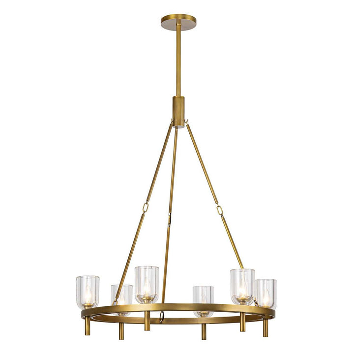 Alora Canada - CH338632VBCC - Six Light Chandelier - Lucian - Vintage Brass/Clear Crystal