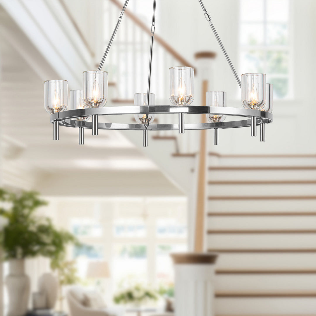Alora Canada - CH338836PNCC - Eight Light Chandelier - Lucian - Polished Nickel/Clear Crystal